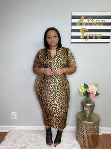 Catch Me Leopard Midi Dress