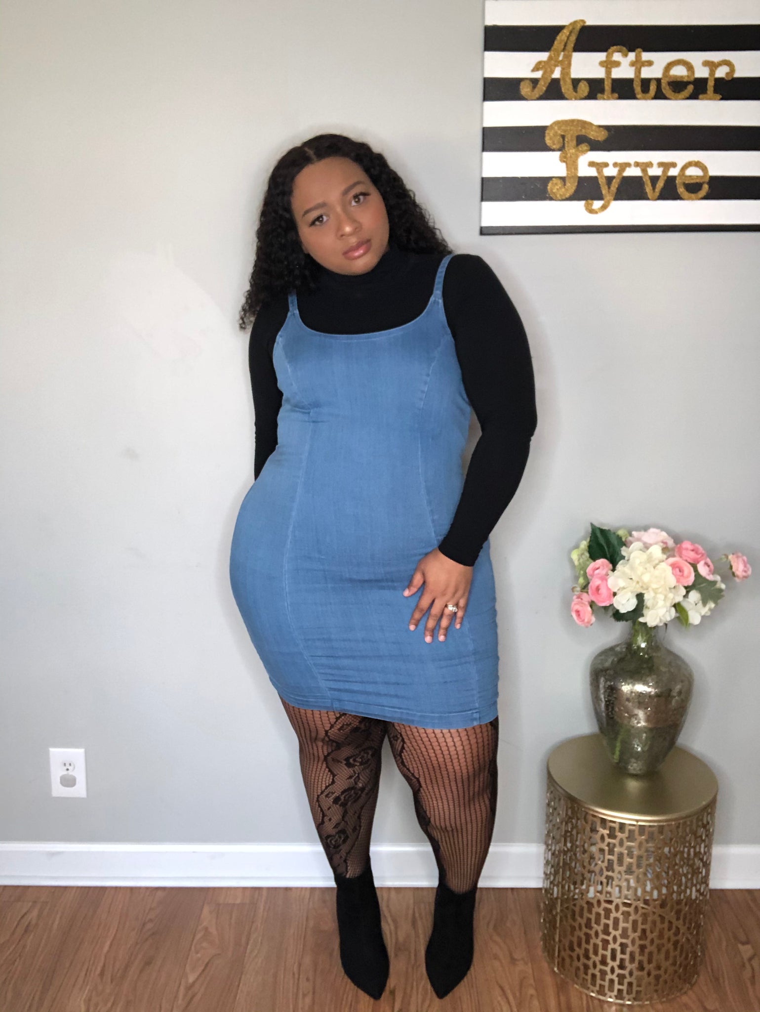 Clueless Fitted Denim Dress After Fyve Apparel LLC Clueless Fitted Denim Dress After Fyve Apparel LLC
